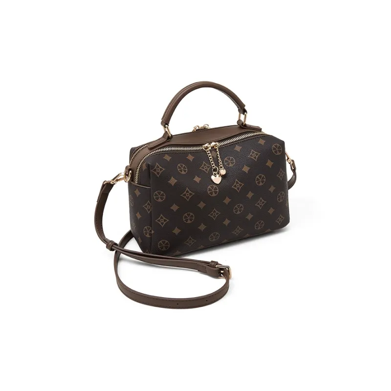 Old Man's Head Synthetic Leather Shoulder Bag, Crossbody Bag, Handbag Regular Women's Coffee-3