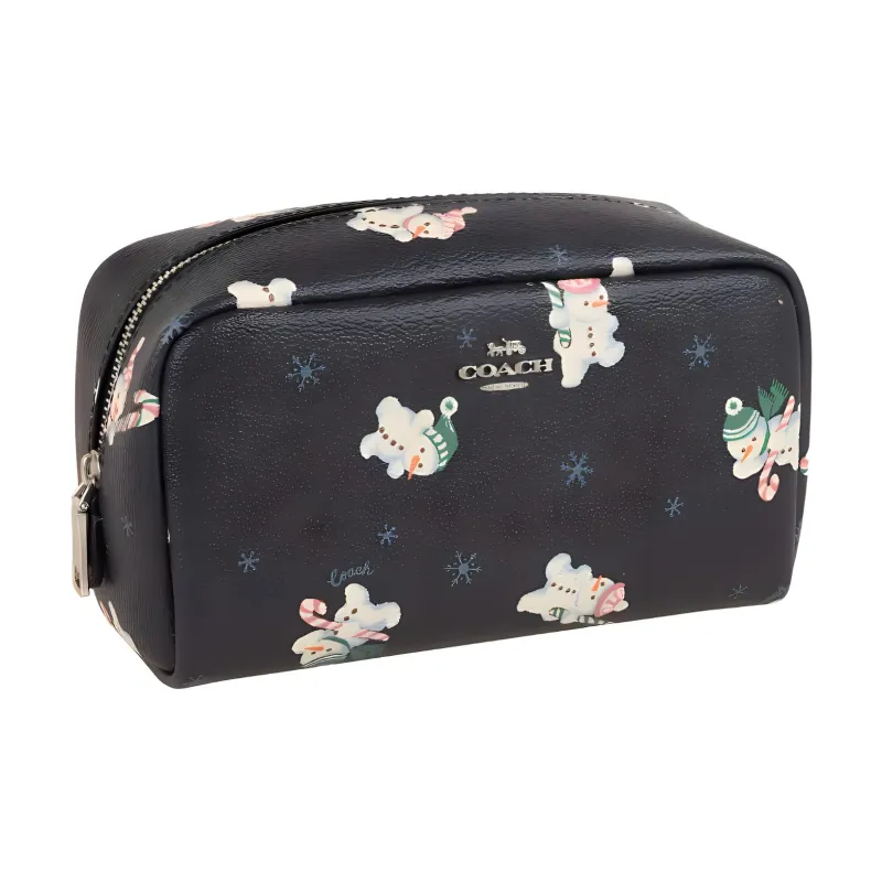 COACH Canvas Leather Zip Bag Pochette Clutch Trumpets Women's Black-1