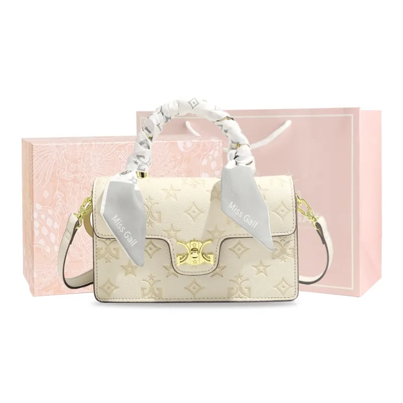 MISS GAIL Artificial Leather Shoulder Bag, Crossbody Bag, Handbag Regular Women's White/Pink-9