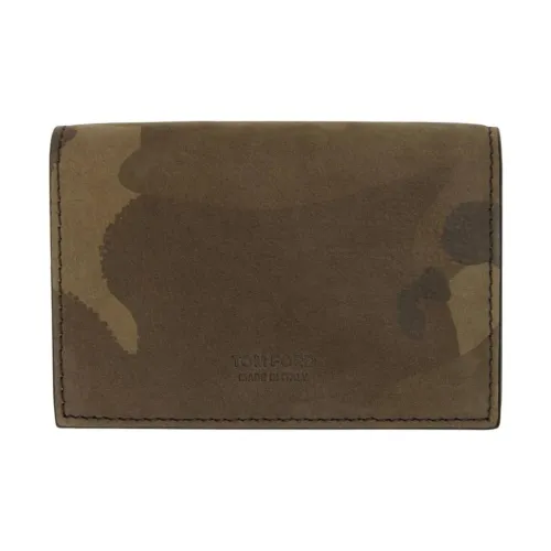 TF Cow Leather Card Holder Men's Army Green