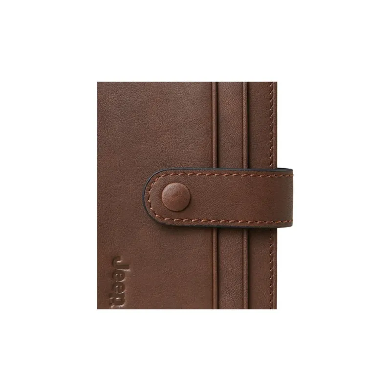 Jeep Cow Leather Card Holder Men's Coffee-4