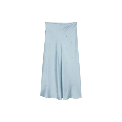Anna October Bead-detailed Satined Midi Skirt