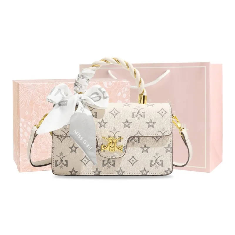 MISS GAIL Artificial Leather Shoulder Bag, Crossbody Bag, Handbag Regular Women's White/Pink-17