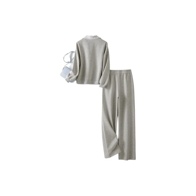 IHIMI Sweatshirt Set Women's Gray-2
