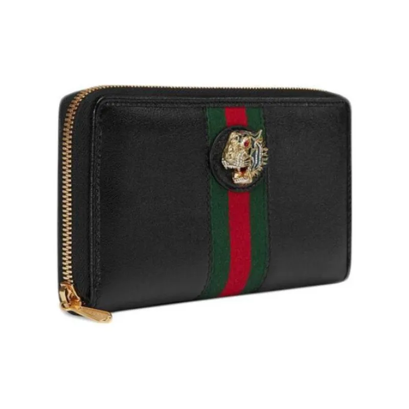 GUCCI Leather Wallet Women's Black-1
