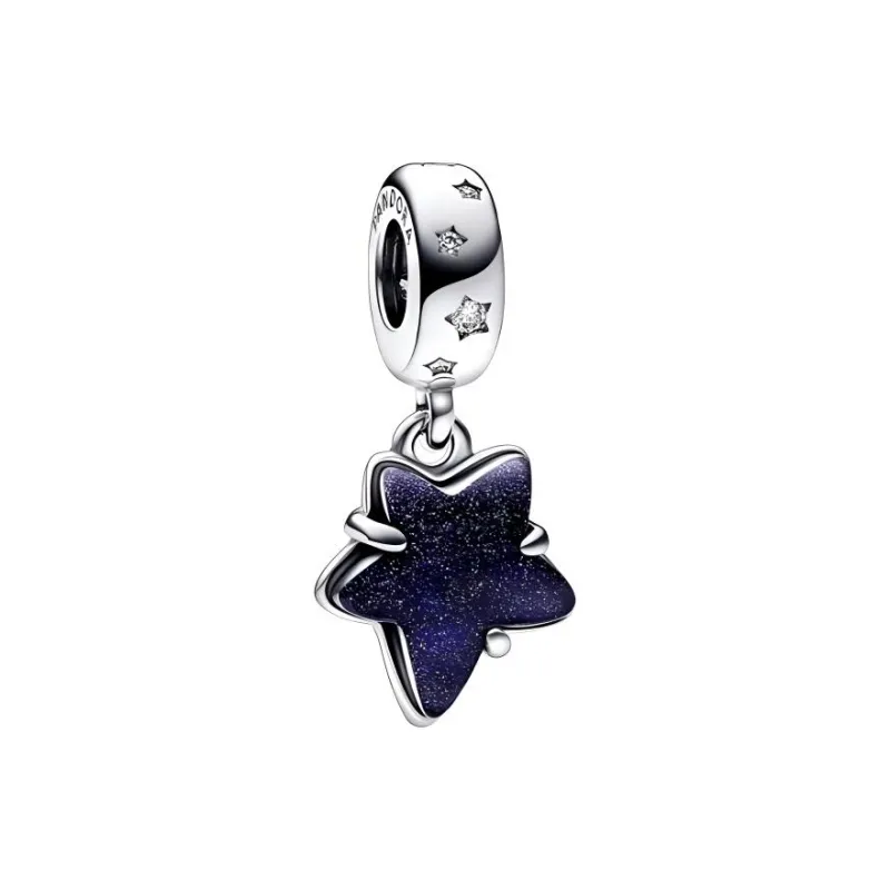 Pandora 925 Sterling Silver Glass Synthetic Cubic Zirconia Charms / Pendants Unisex Silver-0