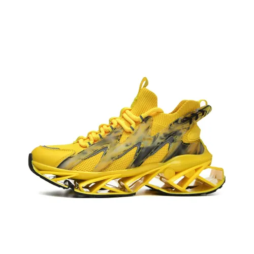 DAFK Slip Resistant Support Height Increasing Mid Top Casual Running Shoes Men's