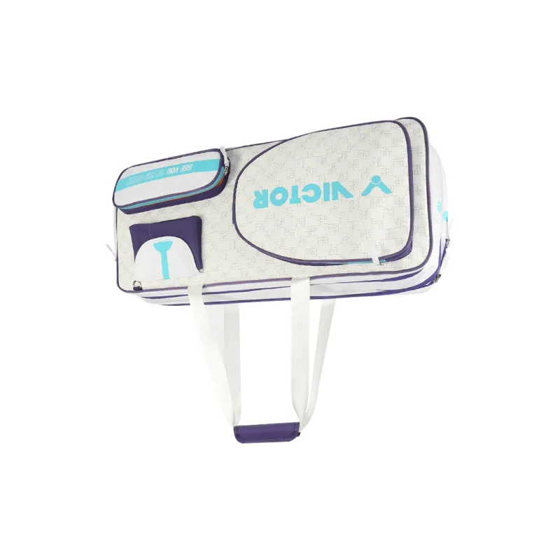 VICTOR Badminton Racket Bags 6 Pieces Large Capacity Sports Portable Crossbody Bag Bright White/Medium Purple Unisex-2