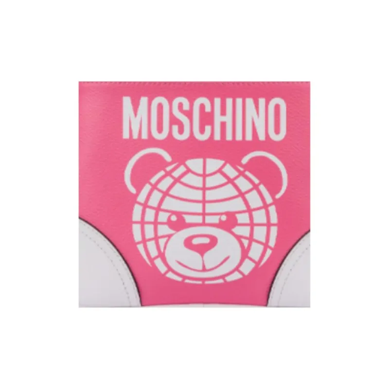 MOSCHINO Cotton Shoulder Bag, Crossbody Bag, Handbag Women's Pink-3
