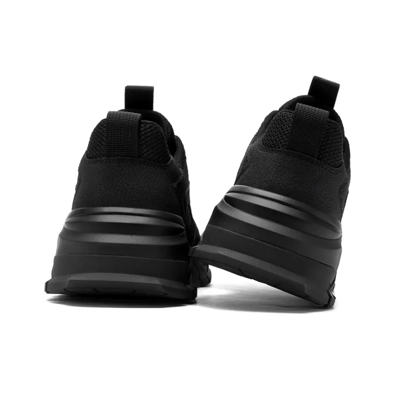 JEEP SPIRIT Slip Resistant, Abrasion Resistant, Breathable, Height Increasing Low Top Chunky Sneakers Men's Black-4