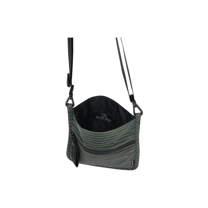 KOLON SPORT Nylon Crossbody Bag, Shoulder Bag Mini Unisex Forest Green-2