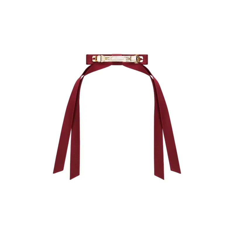 DIOR Satin Hair Clips Women's Pomegranate Red-1