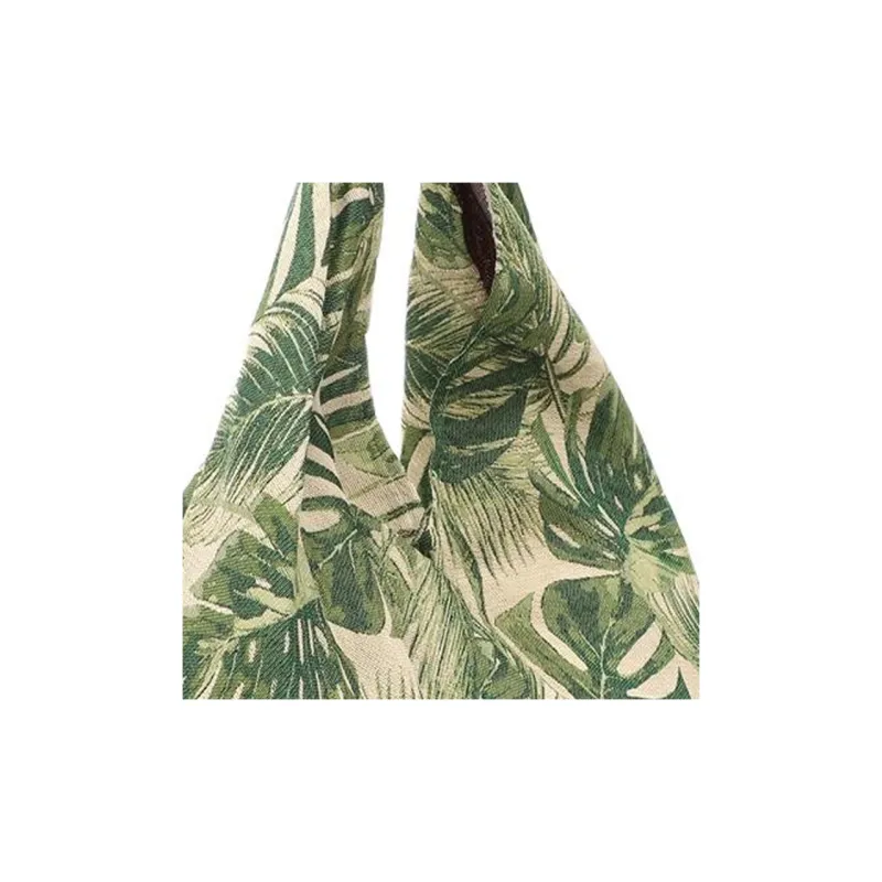Folli Follie Cotton Hobo Bag One Shoulder Handbags Unisex Green-2