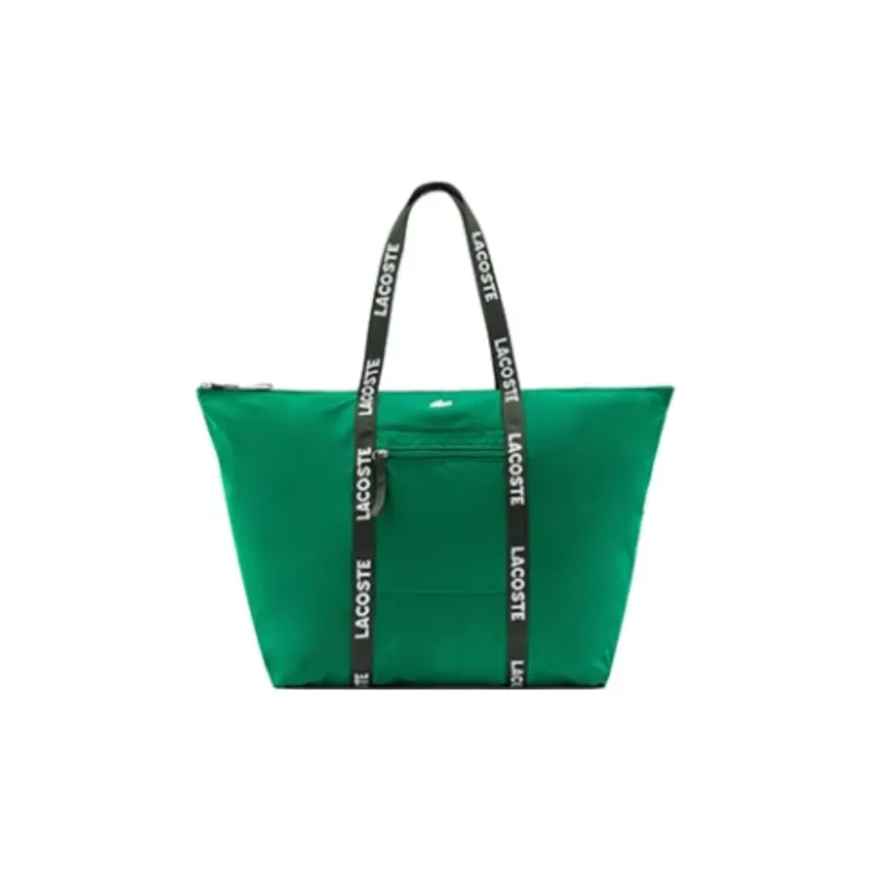 LACOSTE Fabric Tote Bag Shopping Bag Shoulder Bags Medium Size Women's Green-0