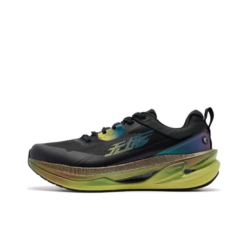 QIAODAN MuJin PRO2.0 Anti Slip Wear Resistant Low Top Carbon Plate Casual Running Shoes Men's Black Blue-0