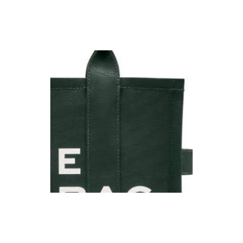 MARC JACOBS Cotton Tote Bag Shopping Bag Handbag Large Size Women's Dark Green-3