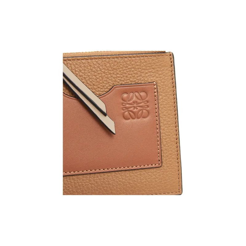 LOEWE Calfskin Card Holder Card Holder Large Size Women's Toffee & Tan-3