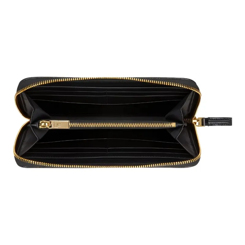 Givenchy Cut out Coated Canvas With Sheepskin Wallet Women's Black-4