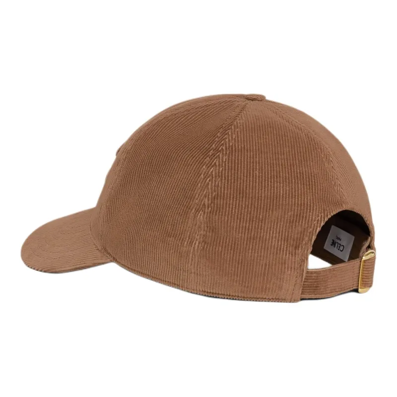 CELINE Triomphe Baseball Cap In Corduroy-3