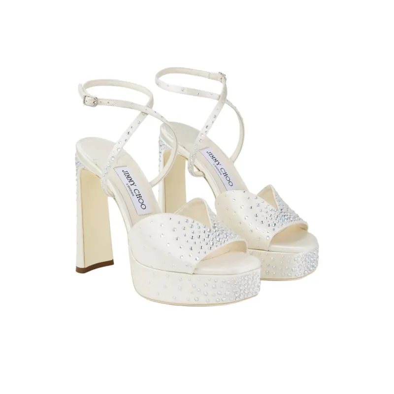 Jimmy Choo Karli One Strap Sandals 12.5cm Women's Ivory White-2