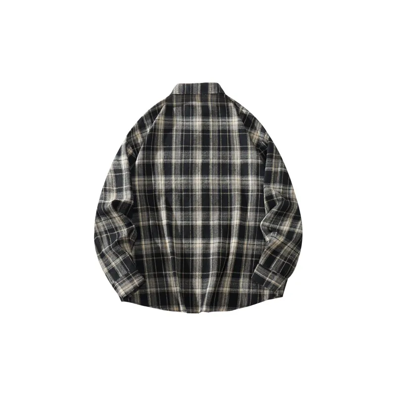 BRUMAIRE Shirt Unisex Navy Blue Plaid Comes With Random Jacket-4
