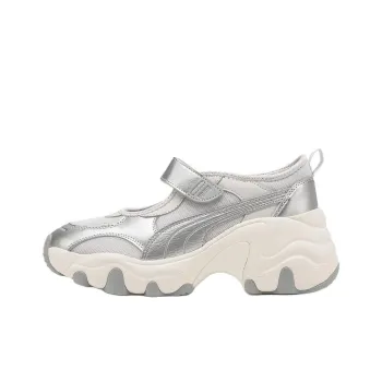 PUMA Pulsar Wedge Anti Slip Wear Resistant Low Top Casual Shoes Women's Gray Silver