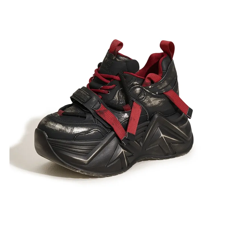 Milan Love Song Cushioned Wear Resistant Height Increasing Low Top Chunky Sneakers Women's-6