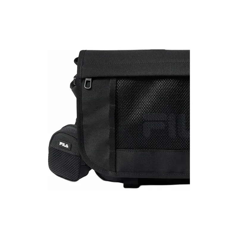 FILA Nylon Messenger Bag, Shoulder Bag, Crossbody Bag, Handbag Trumpets Unisex Black-4