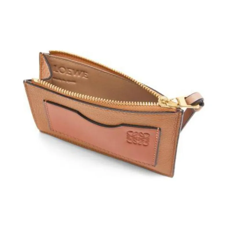 LOEWE Calfskin Card Holder Card Holder Large Size Women's Toffee & Tan-2