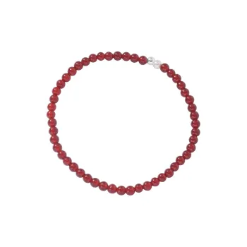 COISE Agate Jade S925 Silver Elastic String Beaded Bracelet Women's