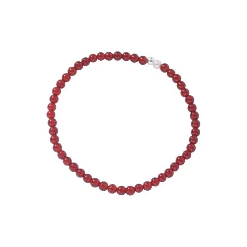 COISE Agate Jade S925 Silver Elastic String Beaded Bracelet Women's