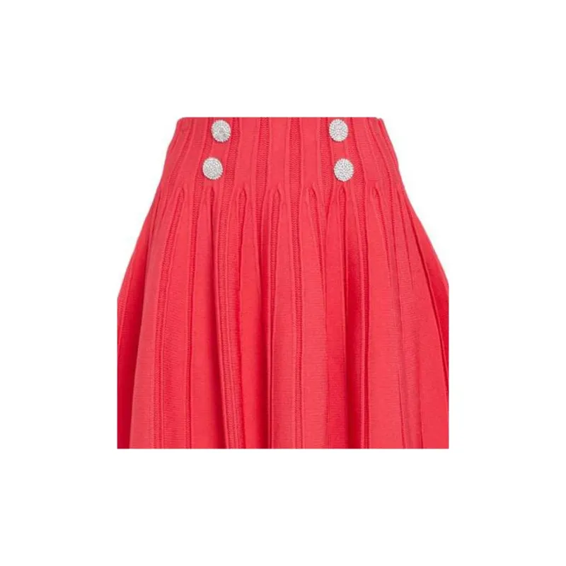 BALMAIN Casual Short Skirts Women's Red-4