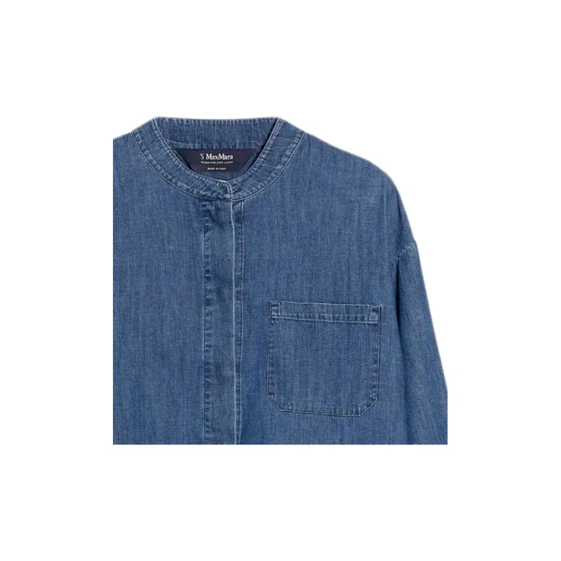 'S MAX MARA Unito Long Sleeved Denim Shirt-4