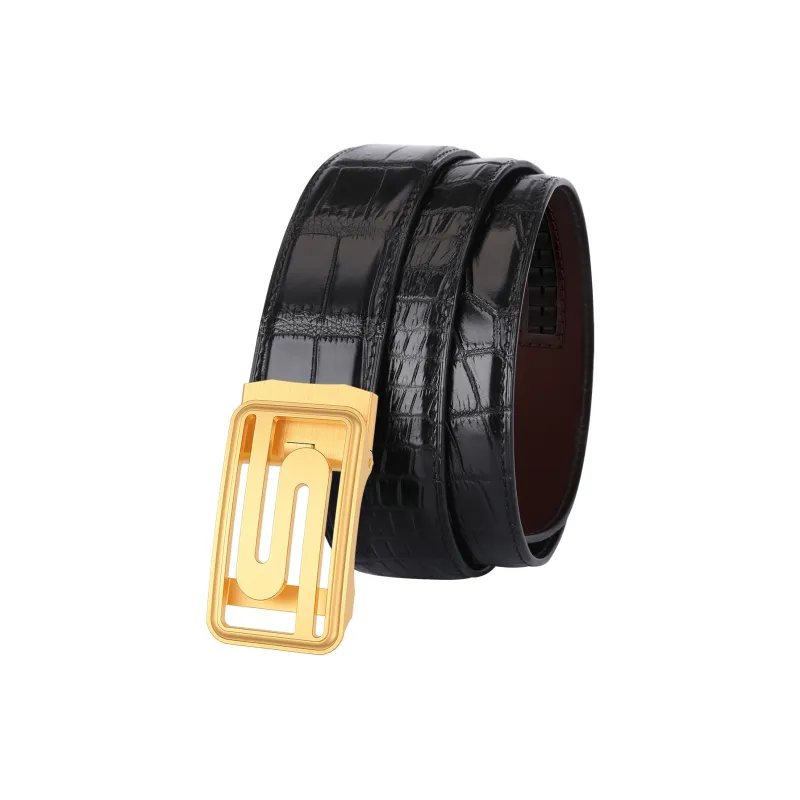 CATELLES Premium Crocodile Leather Leather Belts Men's Width  3.5cm-7