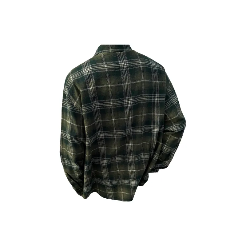 SUNSETMONENT Shirt Unisex Blue Brown Plaid-5