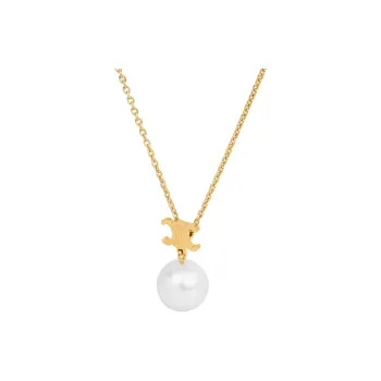 CELINE Les Perles CELINE Necklace In Resin Pearl And Brass With Gold Finish