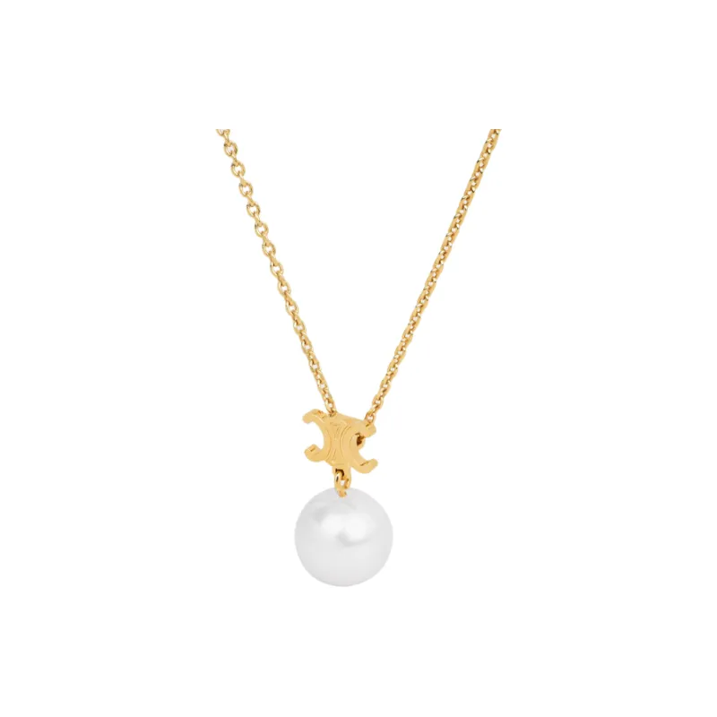 CELINE Les Perles CELINE Necklace In Resin Pearl And Brass With Gold Finish-0