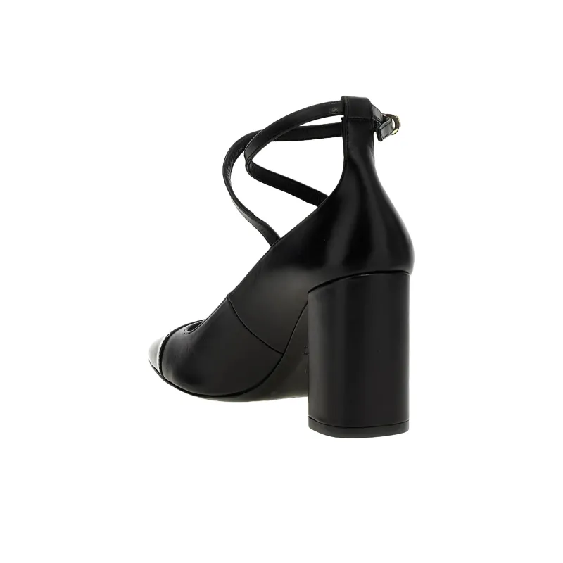 Stuart Weitzman/SW Eden Strap Chunky Heel High Heels Women's Black-4