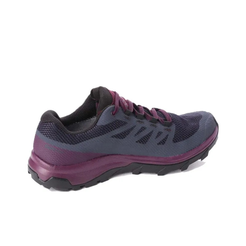 SALOMON OUTLINE Anti Slip Wear Resistant Low Top Hiking Shoes Women's Gray Purple-1