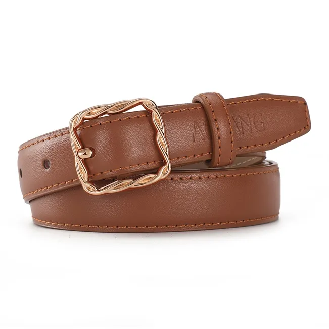 AOKANG Split Cow Leather Belts Women's Width 2.3CM-26