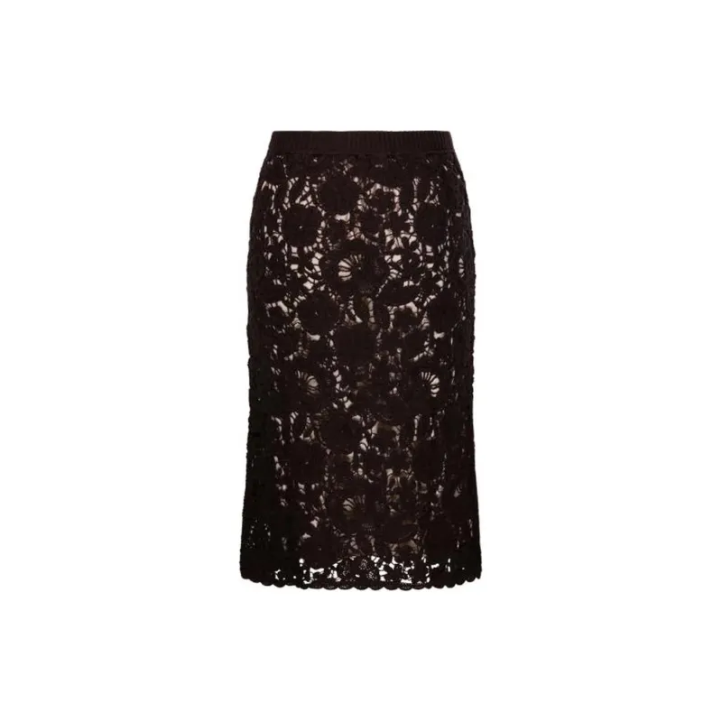 PAROSH Casual Long Skirts Women's Brown-1