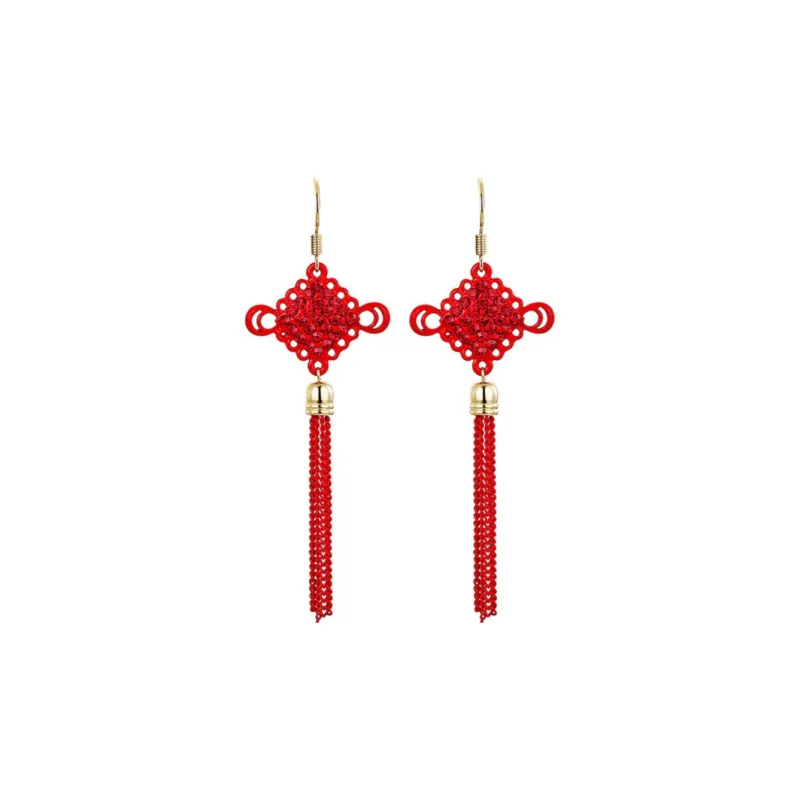 HMZ Artificial Zircon Alloy Earrings Women's-0