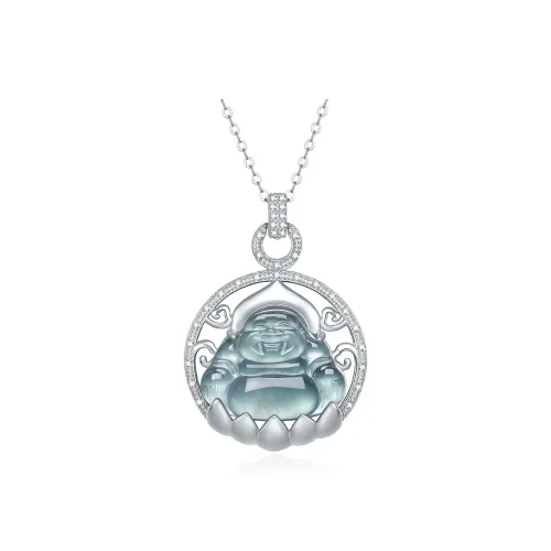 Cuiya Golden Building Ice Type Jadeite Necklaces Women's