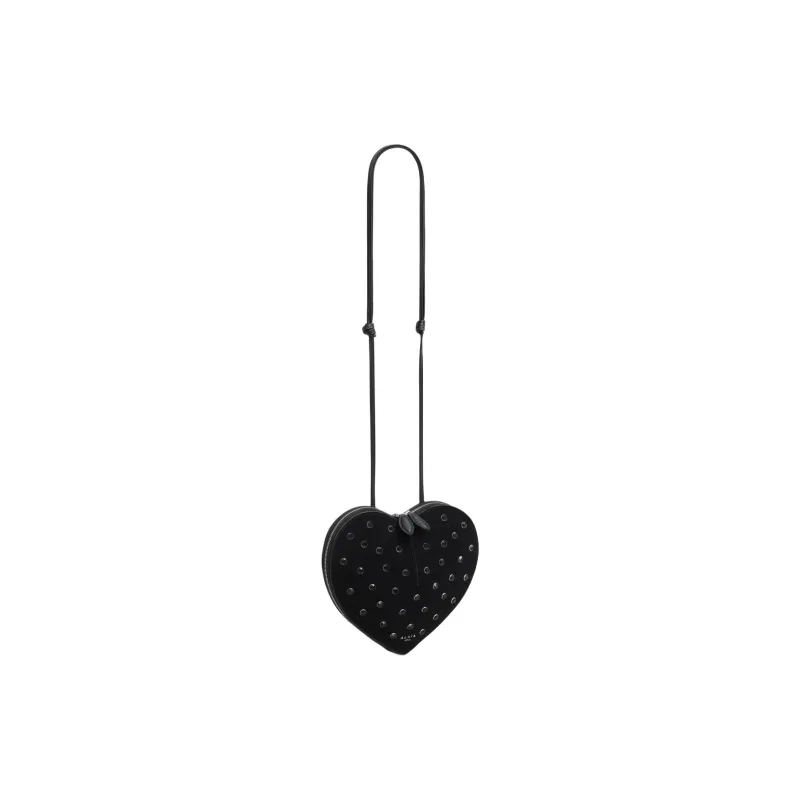 Alaia Goatskin Heart Shaped Bag, Crossbody Bag, Shoulder Bag Women's Black-1
