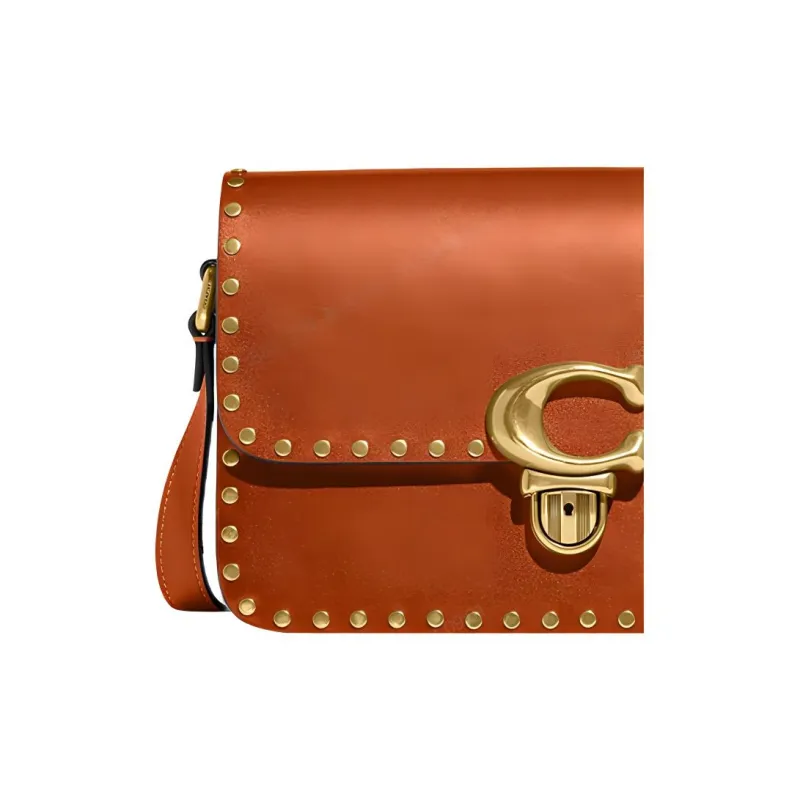 COACH Studio Tanned Leather Crossbody Bag Shoulder Bag Medium Size Women's Canyon Red-4