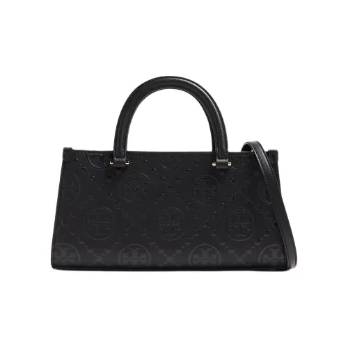 TORY BURCH T Monogram Leather Shoulder Bag Crossbody Bag Handbag Small Size Women's Black