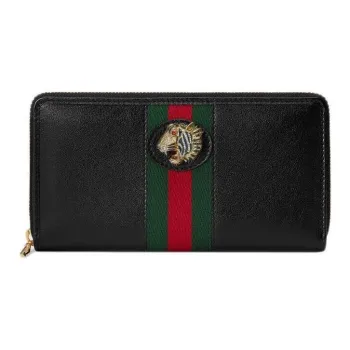GUCCI Leather Wallet Women's Black