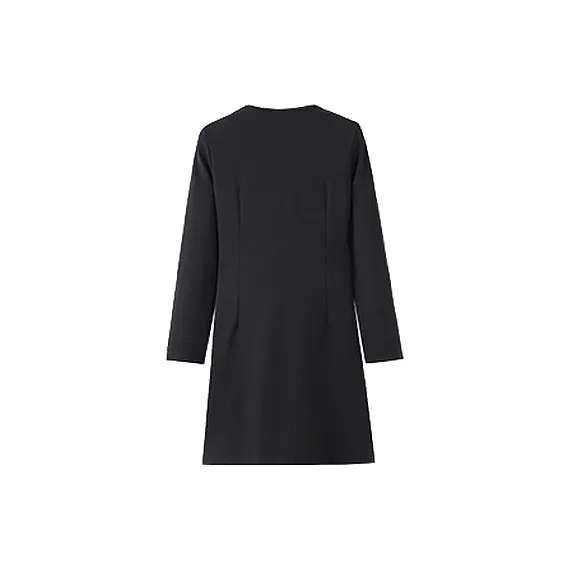 Udon House Long Sleeved Dress Women's Black-1