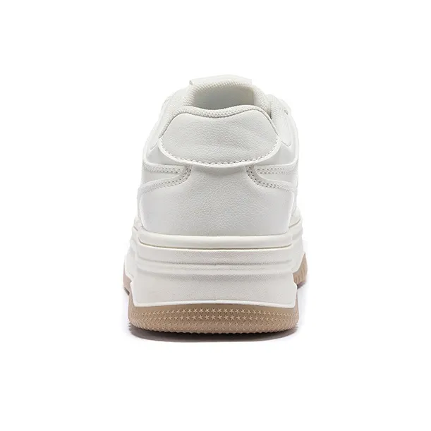 Warrior Small White Shoes Wear-Resistant Slip-Resistant Low-Top Skateboard Shoes Women's Beige-3