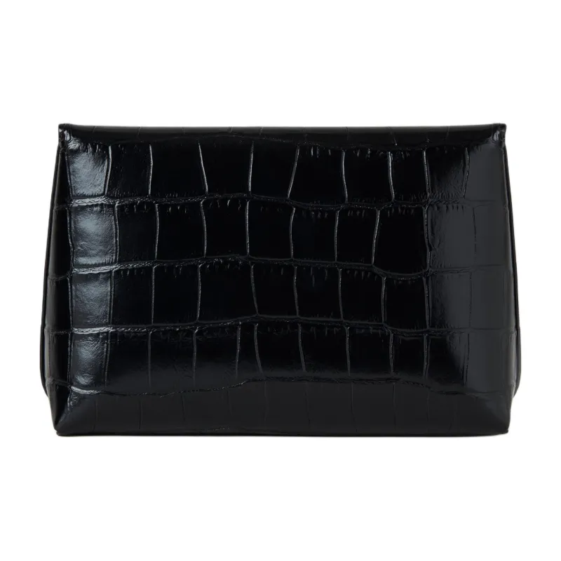 Mulberry Darley Cow Leather Makeup Bag Small Size Women's Black-2
